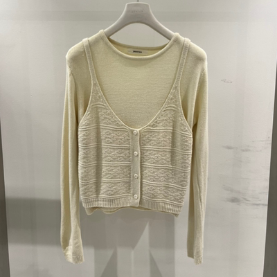 韩国正品代购春季新款叠穿针织上衣+马甲 背心两件套女上衣