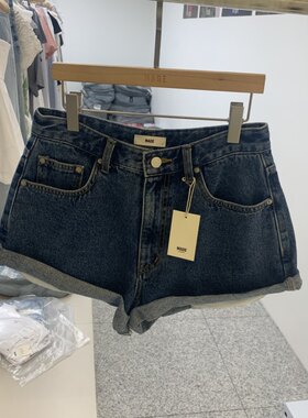 韩国正品代购 MADE-P夏款卷边修身包臀牛仔短裤显瘦显高休闲裤