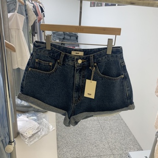 韩国正品代购 MADE-P夏款卷边修身包臀牛仔短裤显瘦显高休闲裤