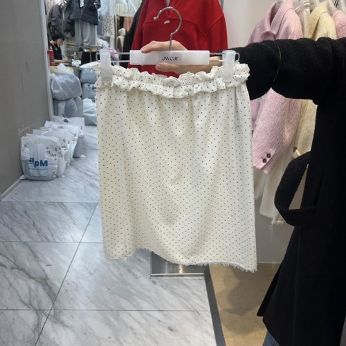 RUMIRU/AWEAR韩国正品代购2025复古波点半身裙女A字裙显瘦裙子
