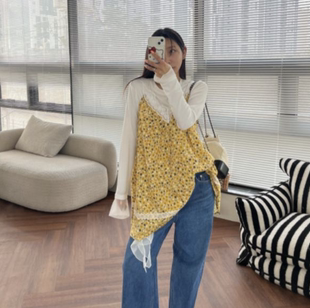 新款 春季 甜美少女风碎花吊带连衣裙女减龄气质连衣裙 代购 韩国正品