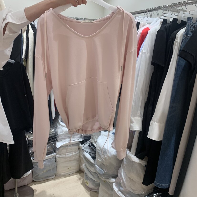韩国正品代购 LOVE SOME春季新款慵懒连帽上衣+宽松休闲运动短裤