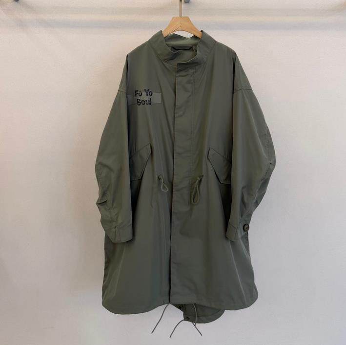 韩国正品代购2026新款工装风立领女中长款宽松抽绳多口袋风衣