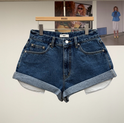 韩国正品代购春季新款辣妹风低腰卷边女显瘦丰胯短裤休闲牛仔短裤