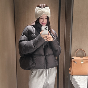 partysu韩国正品代购2025短款立领羽绒服女冬宽松加厚鹅绒服保暖