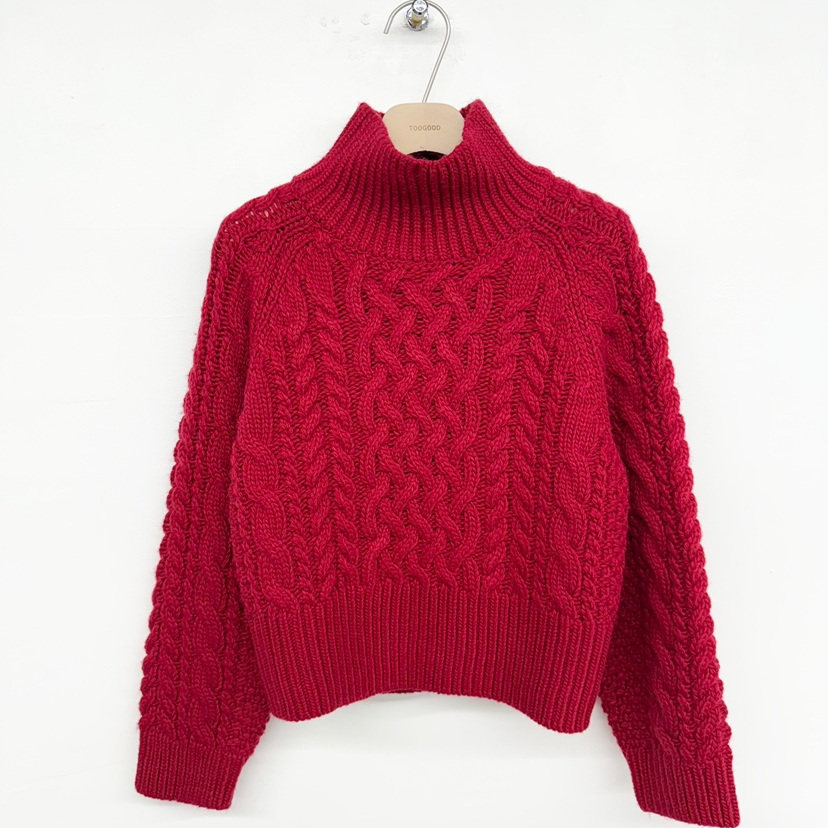 TOOGOOD韩国正品代购2025绞花针织衫女加厚保暖毛衣冬时尚毛衣