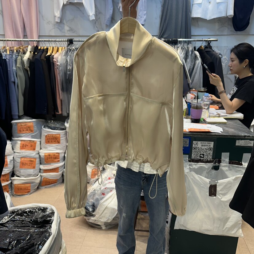 韩国正品代购 OLIVE TrEE春季新款通勤休闲百搭立领抽绳夹克外套