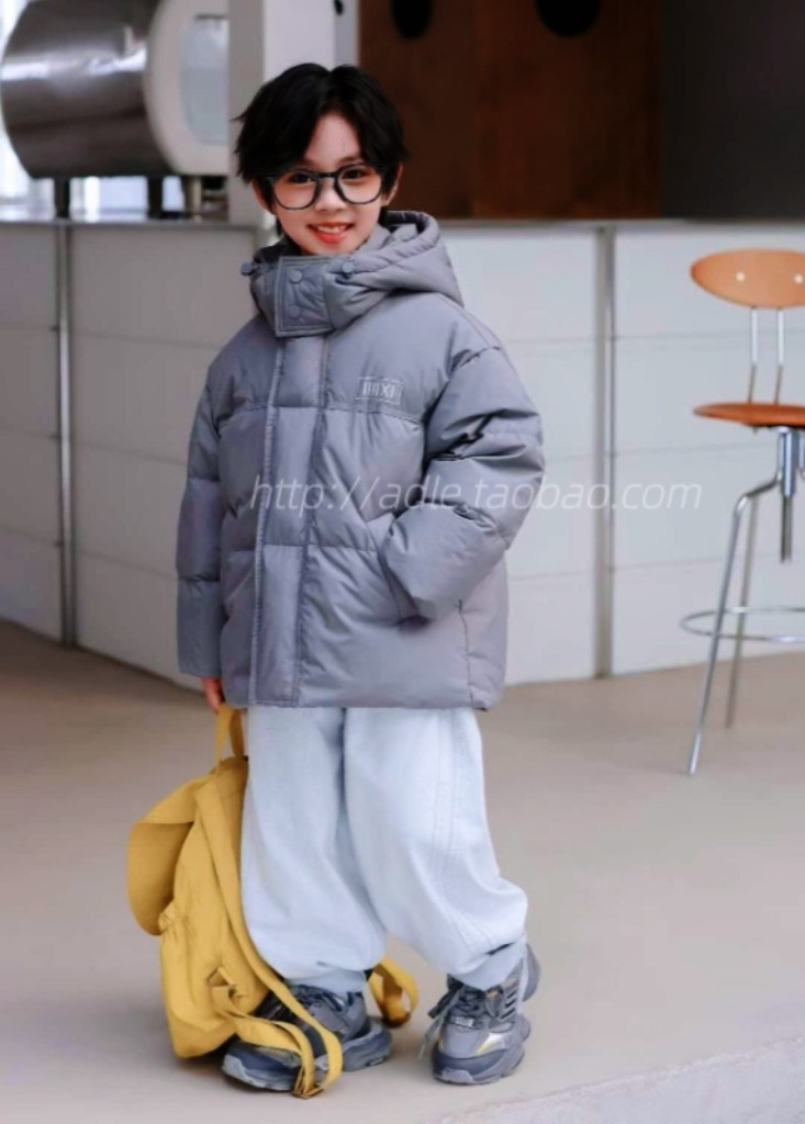 2026冬季新款男童中童羽绒服时尚潮童韩版加厚外套中童加厚棉服