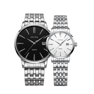 飞亚达情侣手表简约钢带防水石英表女表男女款 商务对表802002