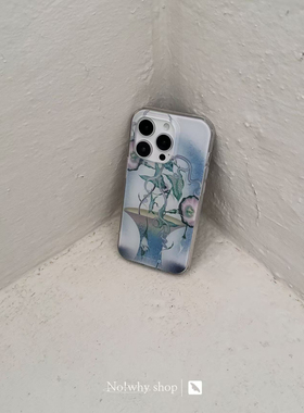 [清仓特价]No!why shop·歪店原创复古浪漫花卉手机壳“花与花瓶”双层imd全包大孔光面壳适用于iPhone