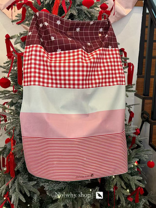 No!why shop歪店·可爱拼接格纹“草莓芭菲”挂布背景布卧室装饰