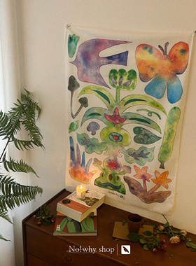 No!why shop·歪店×Ether植物园-植物系挂布背景布卧室装饰壁饰