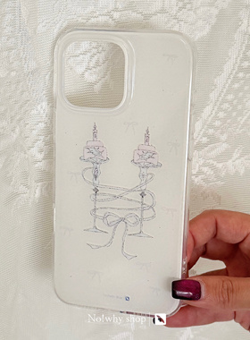 [清仓特价]No!why shop·歪店原创手绘“双子蛋糕”双层imd手机壳大孔全包苹果手机壳适用于iPhone 16promax