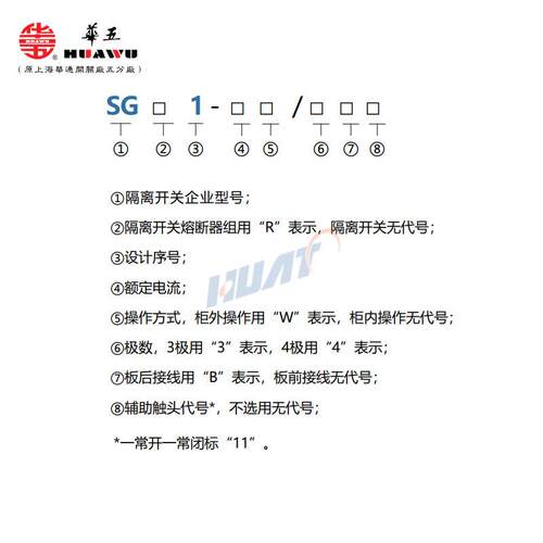 上海华通电气负隔离更多型号开SG1关-100A125A160A250A400A3P 荷