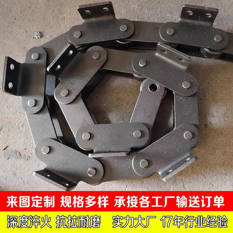 非标弯板条双距直节板传动链单链双孔单侧双工侧业大节距带耳链条