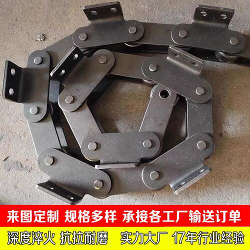 非标弯板条双距直节板传动链单链双孔单侧双工侧业大节距带耳链条