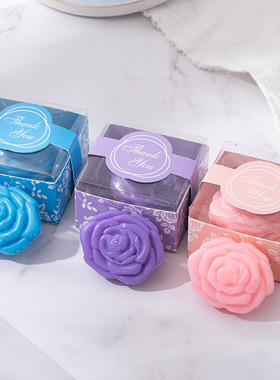 玫瑰花造型香皂礼盒装伴手礼生日礼物精美包装多色可选