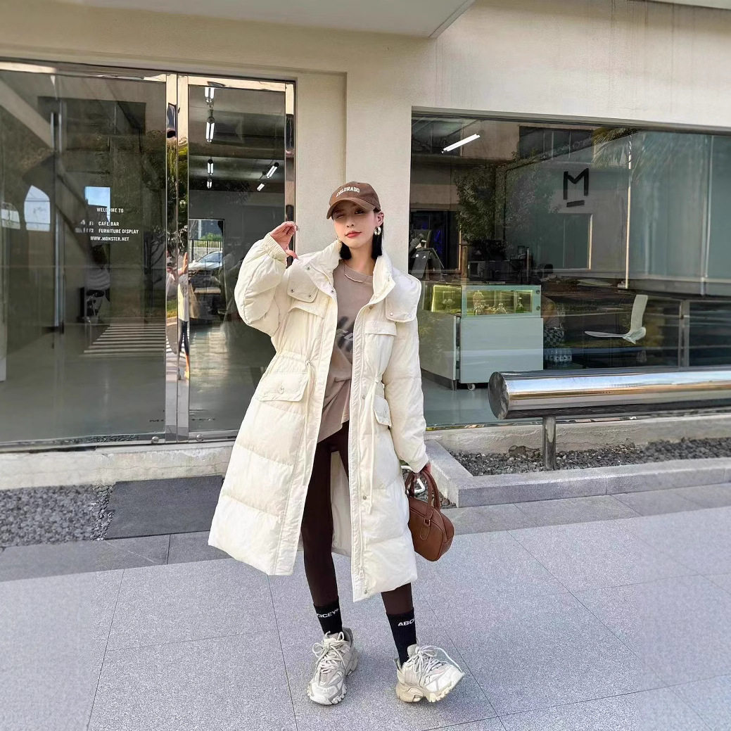 羽绒服女中长款冬季新款加厚保暖小个子收腰显瘦糖果色姐妹款