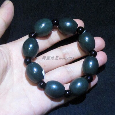 新疆和田玉青玉手串手链带证书