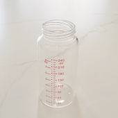 适配瓶口直径5厘米4牙螺纹宽口玻璃奶瓶替换瓶身180 240ml玻璃瓶