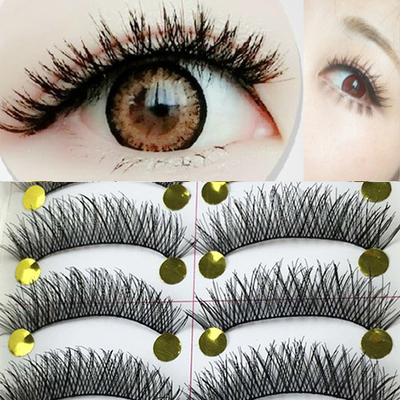 自动包邮 批发台湾纯手工假睫毛眼睫毛交叉浓密M14棉线梗10对装