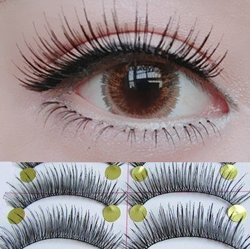 自动包邮 批发台湾纯手工假睫毛交叉6自然浓密上睫毛X6棉线梗10对