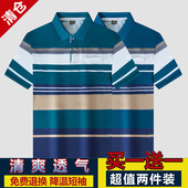 T恤polo衫 2025新款 宽松休闲中年人上衣男装 翻领体恤短袖 男士 夏装