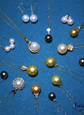 君奕珍珠颈饰18K钻石吊坠海水南洋澳白大溪地akoya项链直播间优惠