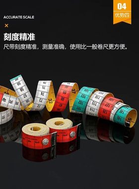包邮进口oect带纽扣宽皮尺量衣尺彩色卷尺软尺18CM宽1.5米