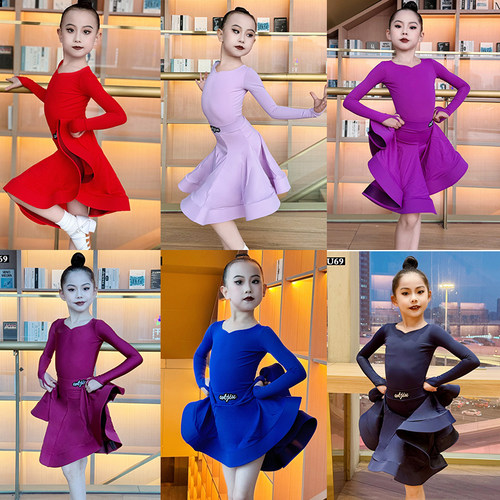 高级拉丁舞比赛服女童练功服