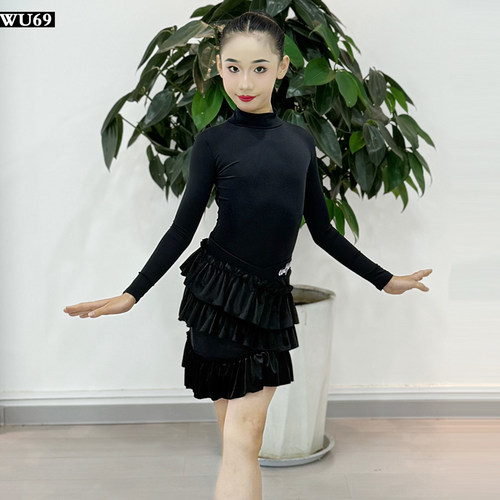 W69秋季新款女童拉丁舞练习服