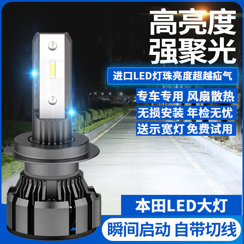 适用于本田思域八代雅阁冠道CRV飞度缤智凌派XRV远光近光led灯泡图片