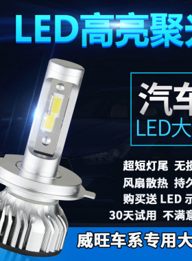 适用威旺M20M30 306M60S50改装超亮远近光一体汽车LED前大灯泡