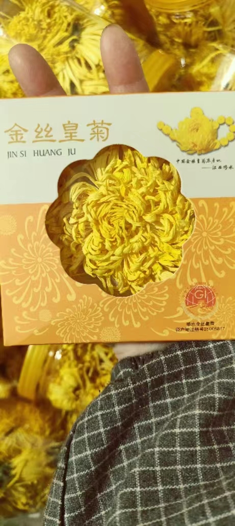 江西修水泡开12cm以上高品质金丝皇菊一朵一杯黄菊花茶特级30大朵
