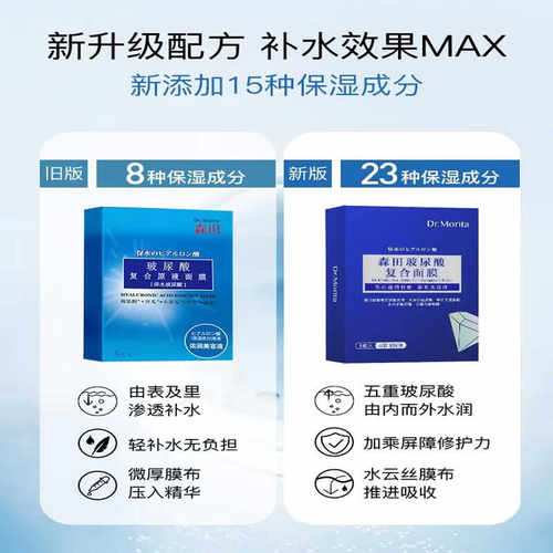 【专柜正品】森田玻尿酸复合面膜10片/盒