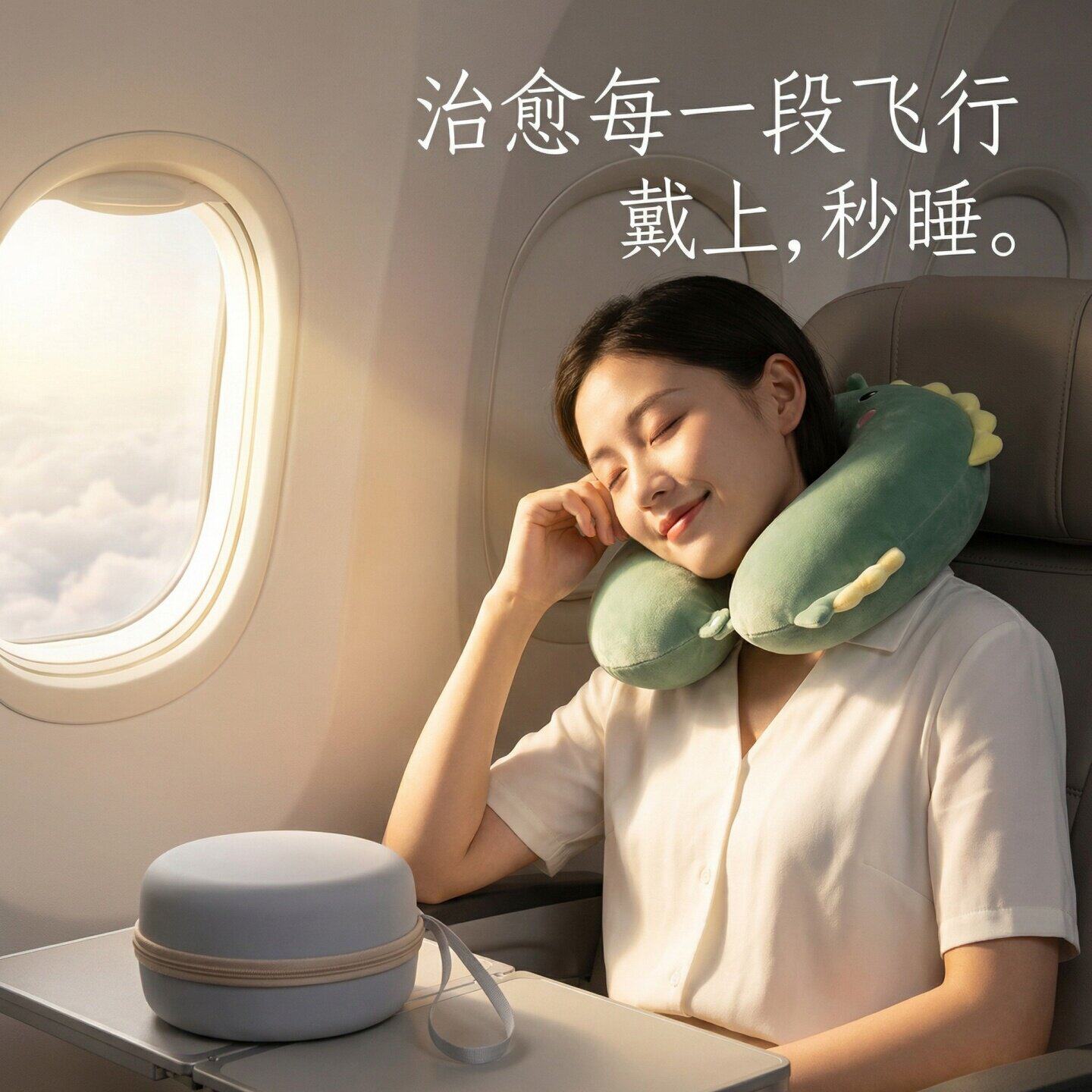 可爱头枕u型枕护颈可拆洗颈椎记忆棉脖枕u形枕头靠枕脖子车用睡枕