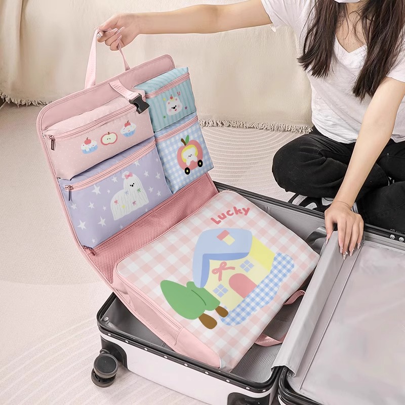 日本进口七合一旅行衣服收纳袋内衣内裤专用分装袋便携式行李箱子