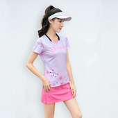 羽毛球服女上衣速干透气运动休闲短袖 网排球乒乓团购定制比赛T恤