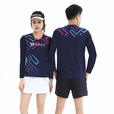 羽毛球服情侣套装速干透气长袖