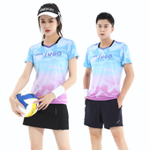 羽毛球服男女套装 短袖 运动休闲速干透气网孔网排乒乓团购比赛队服