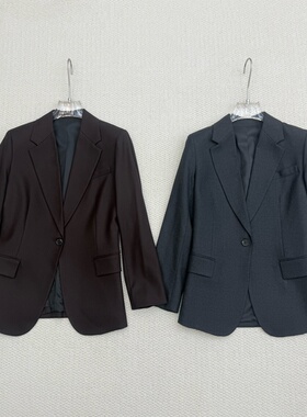 TH同步 2025秋冬新品女装羊毛法兰绒一粒扣修身西装外套P0801103