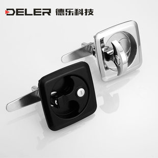 平面执手锁MS903 通用带钥匙把手锁方形亮铬黑电气柜门锁网络箱锁