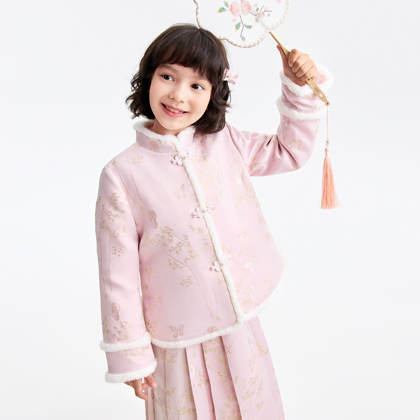 安奈儿童装2026春季新年款新中式国风汉服夹棉外套女童短款棉衣,童装/婴儿装/亲子装,棉袄/棉服,淘宝优惠券,粉丝福利购,淘宝优惠卷