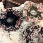 手工发圈线材料包Dengd复古手混线邓邓diy钩针编织大肠发饰配线新