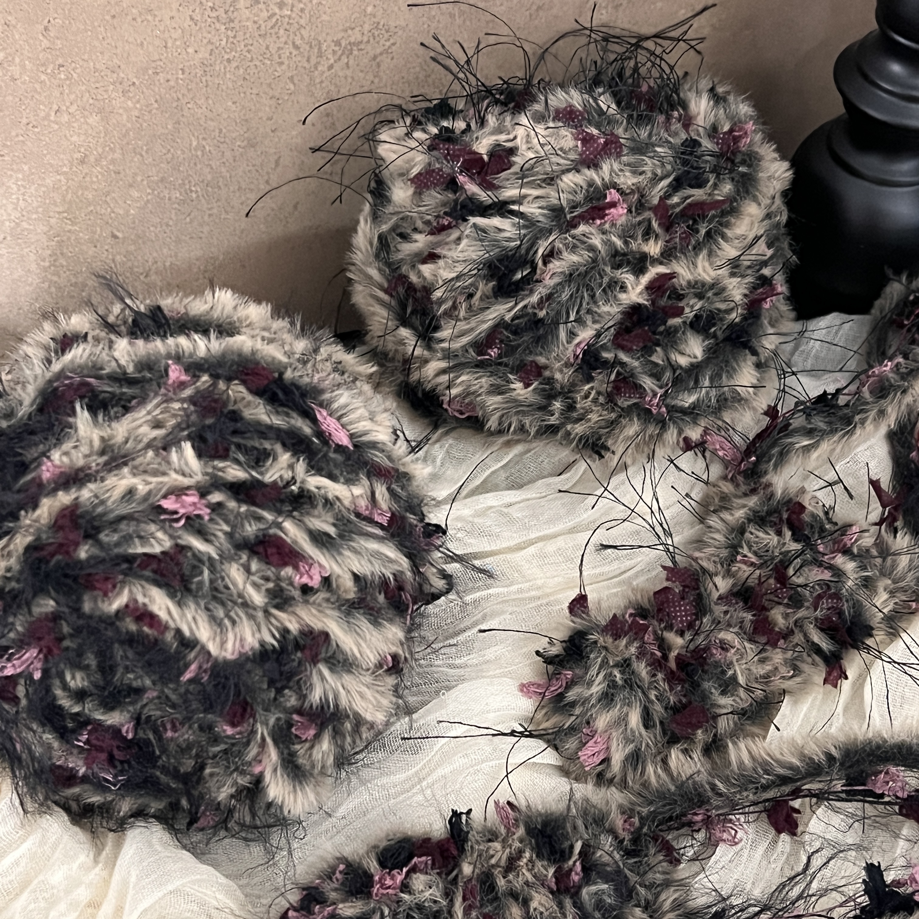 Dengd手混线包包发圈编织毛线