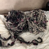 Dengd 雾绒蔷薇 毛线团邓邓皮草手混线手工diy钩针编织包包发圈线