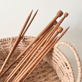 毛衣针单头碳化竹棒针手工DIY编织毛线针打围巾帽子短直针工具新