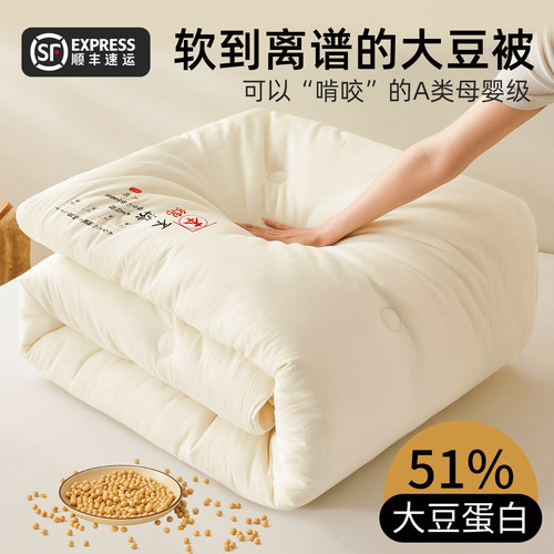 大豆纤维被子冬被二合一子母被芯