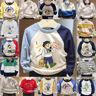多款 式 帅气百搭韩版 2025秋季 儿童长袖 男童薄款 打底衫 T恤上衣 新款