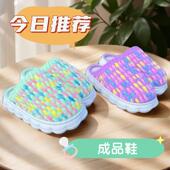 拖鞋 秋冬季 保暖云朵底绒拖手工编织冰条线成品室内家居防滑男女款